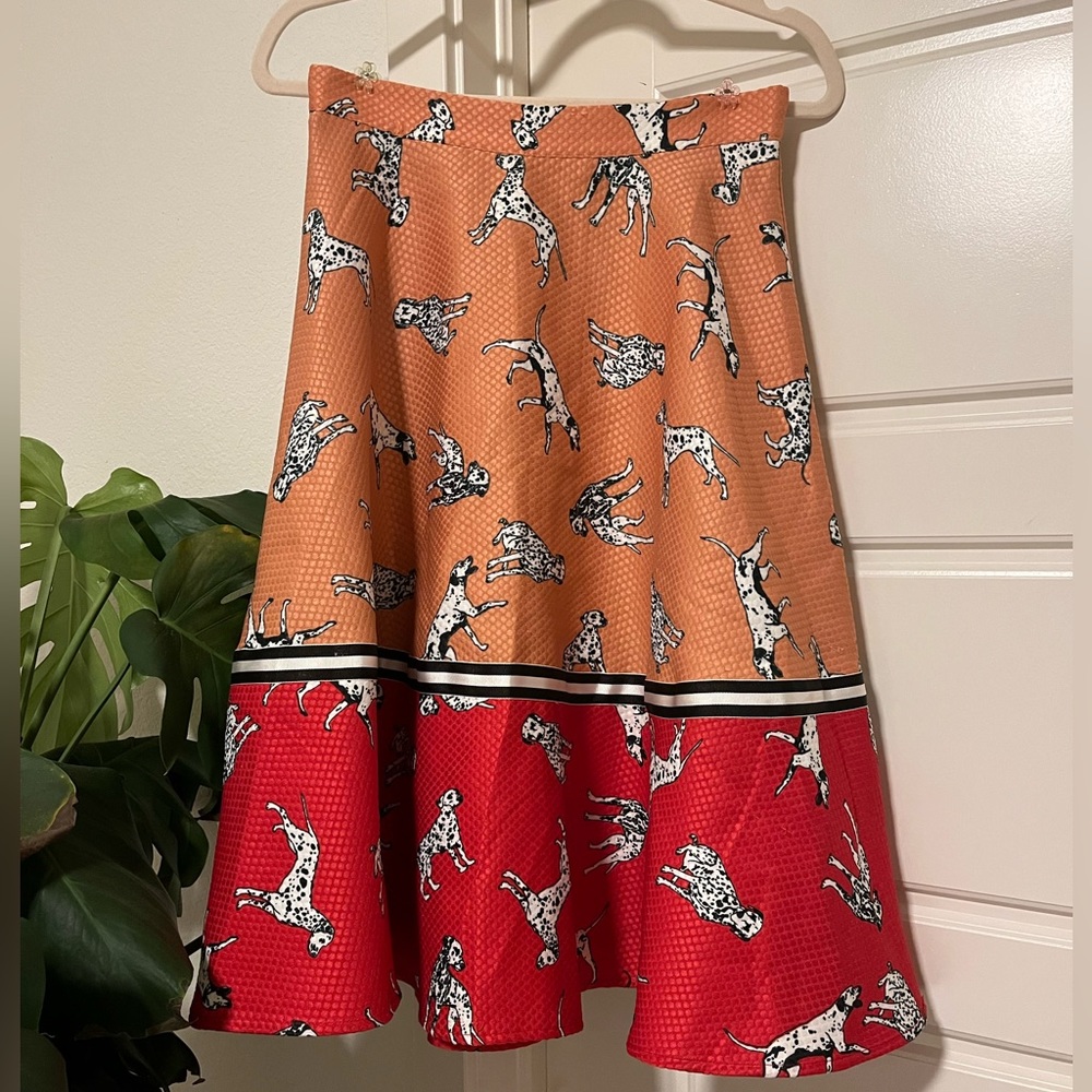Anthropologie Dalmatian Circle Skirt